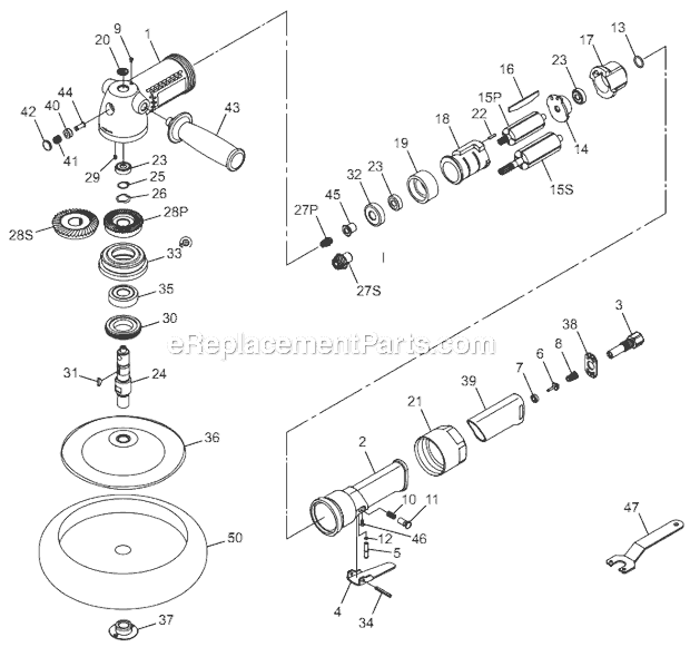 Page A Diagram and Parts List for CP7269P 8941078691 Chicago Pneumatic Sander